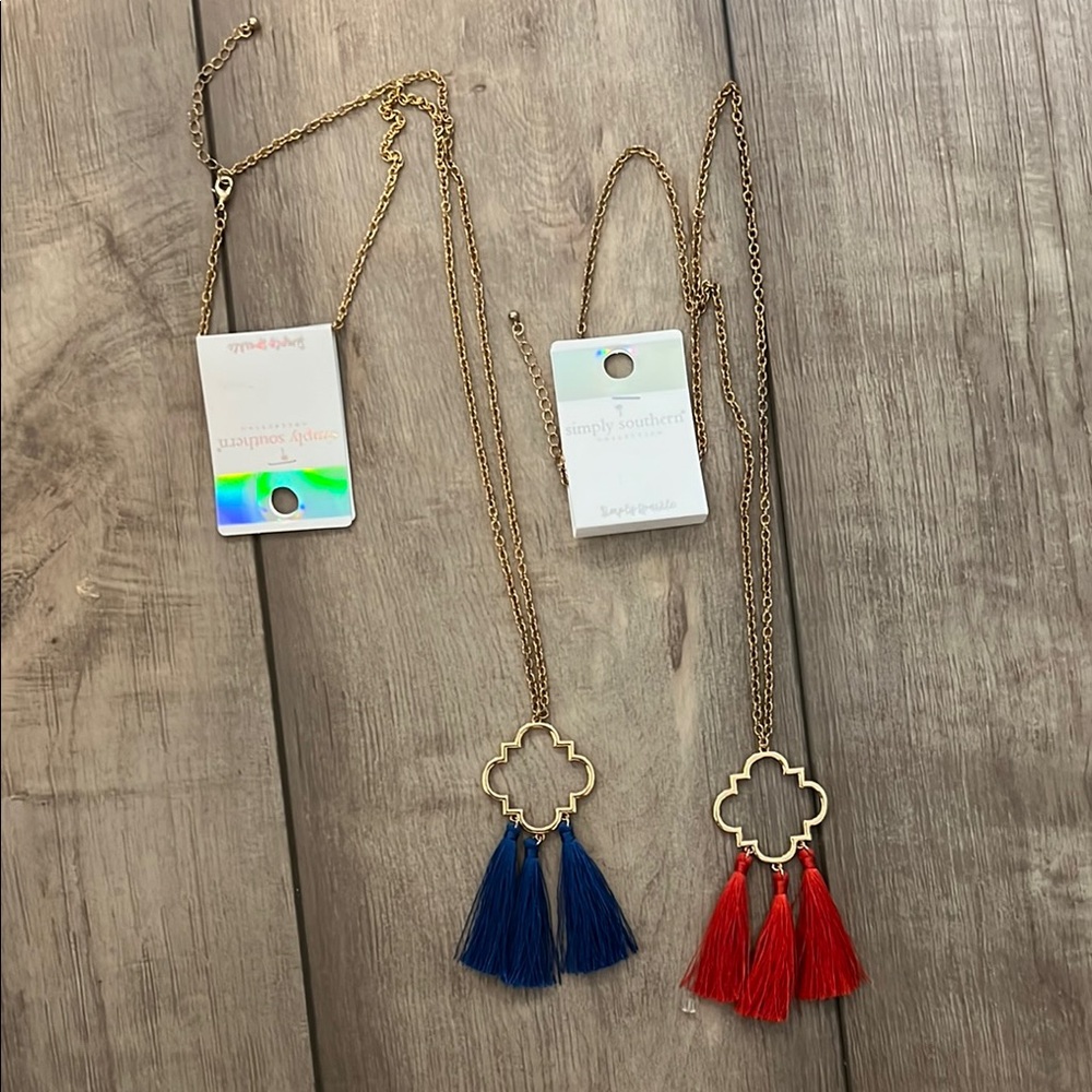 Simply Southern Gold Necklaces with Vibrant Tassels